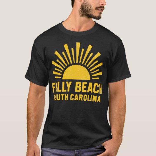 Folly Beach SC - Sunny Folly Beach South Carolina Tシャツ (正面)