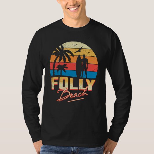 Folly Beach South Carolina Surfing Surf Summer Vac Tシャツ (正面)