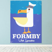 Fomby Lancashire seagull旅行ポスター キャンバスプリント (インサイチュ (ウッドフロア))
