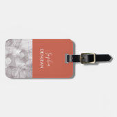  Fond terracotta élégant et marbre gris ラゲッジタグ (正面横)