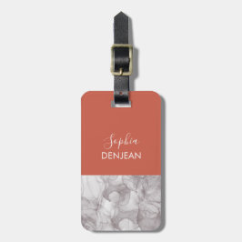  Fond terracotta élégant et marbre gris ラゲッジタグ