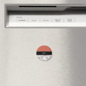 Fond terracotta élégant et marbre gris avec prénom マグネット (インサイチュ (食洗機))