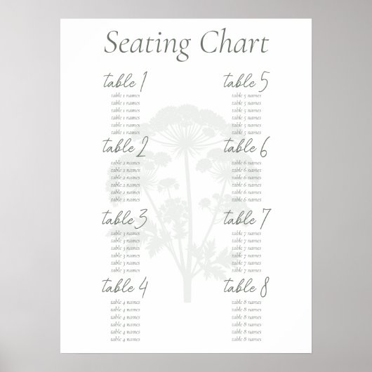 FONDNESS | Wedding Seating Chart Poster ポスター (正面)