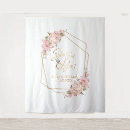 Fondo Floral Rosa Bridal Shower タペストリー