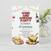Fondue cheese wine party invitation 招待状 (スタンド正面)