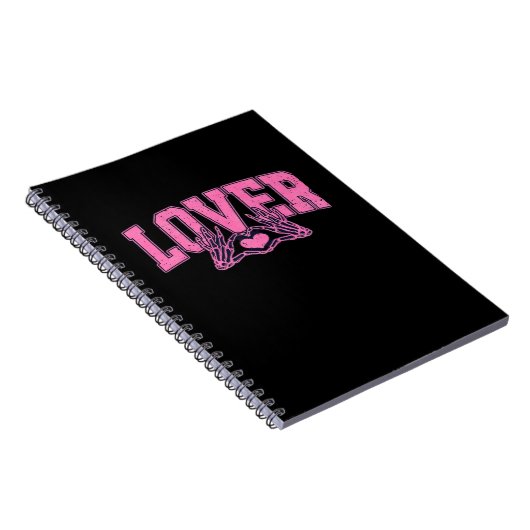 Font With Skeleton Hands Classic Design ノートブック (右側)