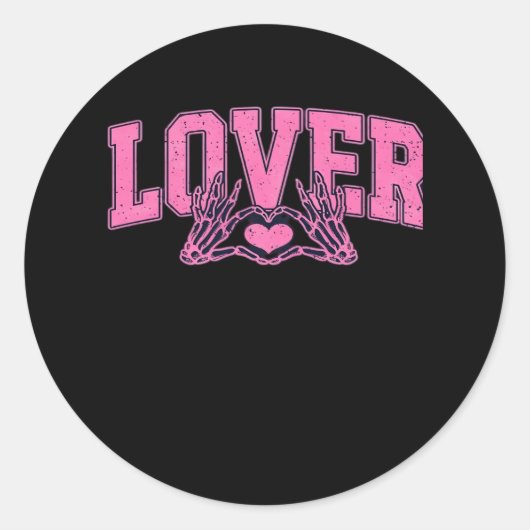 Font With Skeleton Hands Classic Design ラウンドシール (正面)