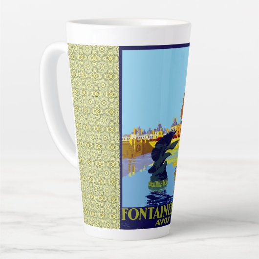 Fontainebleau Avon旅行フランスのポスター カフェラテマグ (左アングル)
