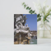 Fontana dei Quattro Fiumi, Piazza Navona，ローマ， ポストカード (スタンド正面)