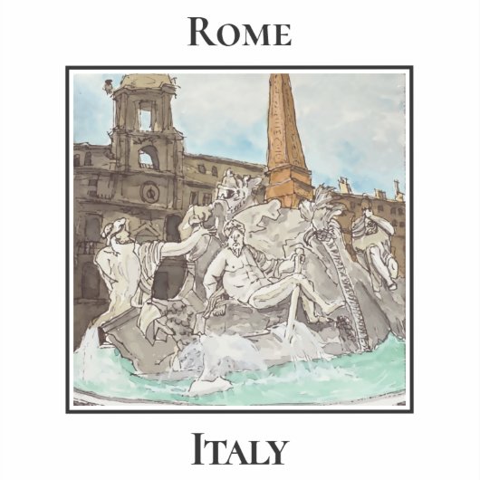 Fontana dei Quattro Fiumi. Rome, Italy シール (正面)