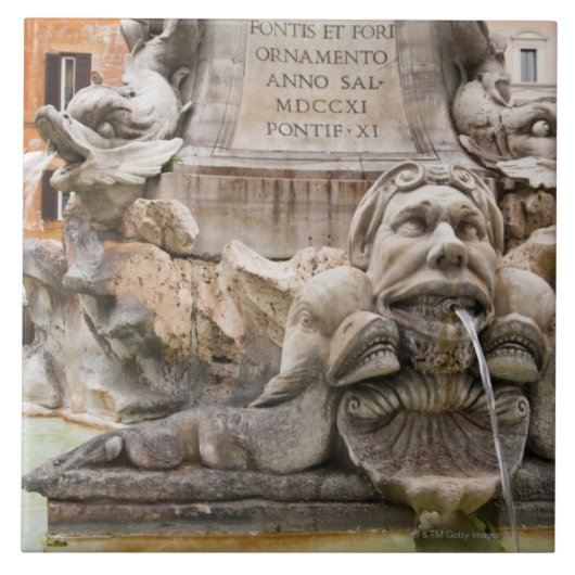 Fontana del Pantheon (1575年)はジャコモ2によって設計しました タイル (正面)