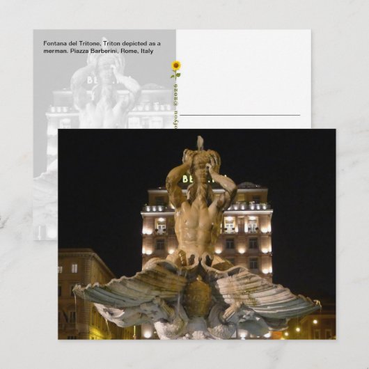 Fontana del Tritone, Rome, Italy  -  ポストカード (正面/裏面)