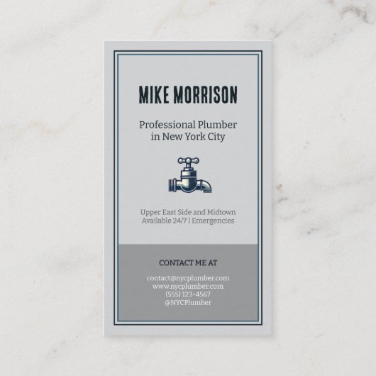 fontanero reparaciones herramientas vintage gris 名刺 (裏面)