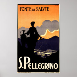 Fonte De Salute S. PELLEGRINO水とヴィンテージ ポスター