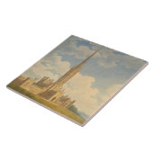 Fonthillの大修道院の北西眺め(w/c紙で) タイル (側面)