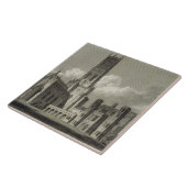 Fonthillの大修道院1812年の南東の眺め(版木、銅版、版画 タイル (側面)