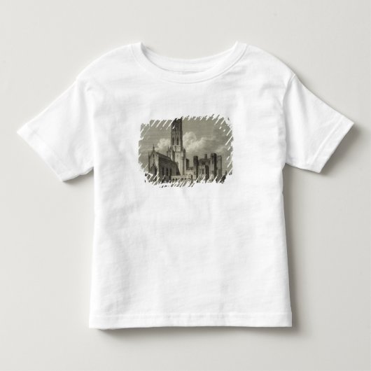 Fonthillの大修道院1812年の南東の眺め(版木、銅版、版画 トドラーTシャツ (正面)