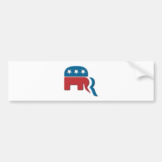 Fontico著Romneyの共和党の選挙のロゴ バンパーステッカー (正面)