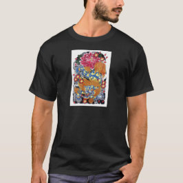 Foo & 桜 和彫りデザイン tシャツ