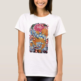 Foo & 桜 和彫り タトゥーデザイン tシャツ