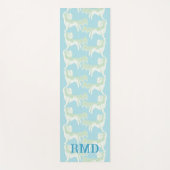 Foo Dog Waltz in Green and Aqua Personalized ヨガマット (正面)