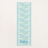 Foo Dog Waltz in Green and Aqua Personalized ヨガマット (裏面)