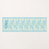 Foo Dog Waltz in Green and Aqua Personalized ヨガマット (正面(横))