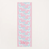 Foo Dog Waltz in Pink and Aqua Personalized ヨガマット (正面)