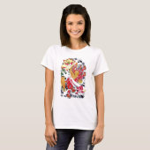 Foo & Lotus タトゥーデザインTシャツ Tシャツ (正面フル)