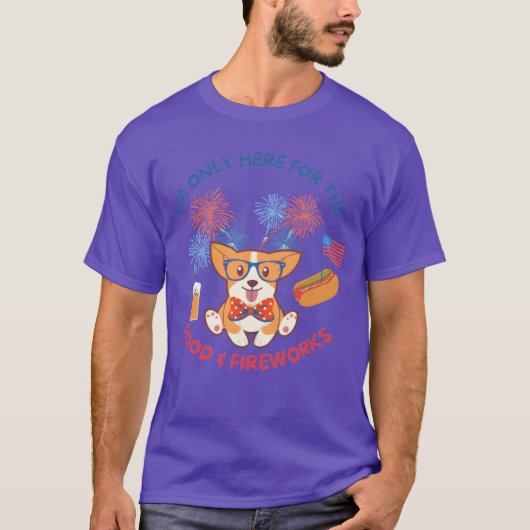 FOODと花火 7月4日 独立記念日 フレンド Tシャツ (正面)