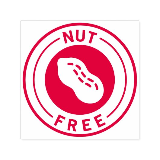 Food Allergy Icon Peanut Free セルフインキングスタンプ (デザイン)