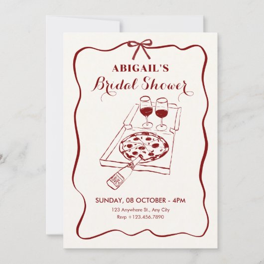 Food and beverage bridal shower 招待状 (正面)