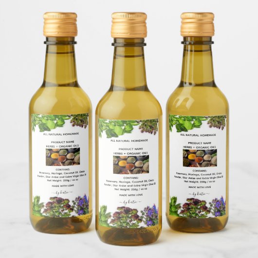 Food and Herbal Blend Label Set ワインラベル (ボトル)
