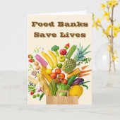 Food Banks Save Lives カード (黄色い花)