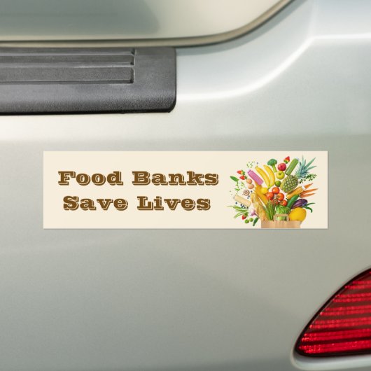 Food Banks Save Lives バンパーステッカー (車上)