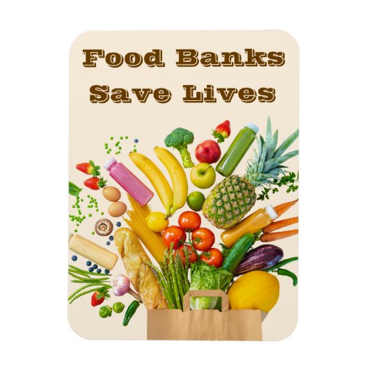 Food Banks Save Lives マグネット (縦)