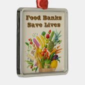 Food Banks Save Lives メタルオーナメント (右)