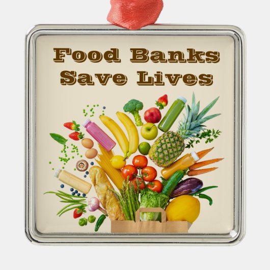 Food Banks Save Lives メタルオーナメント (正面)