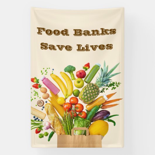 Food Banks Save Lives 横断幕 (縦)