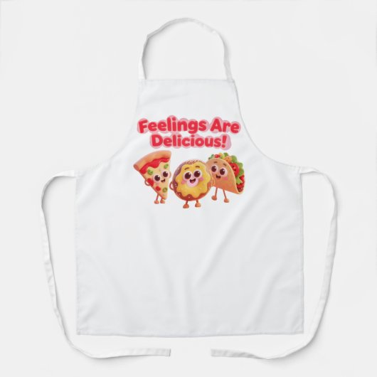 Food Cartoon Apron – Fun Kitchen Cooking Gift エプロン (正面)