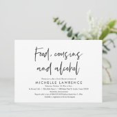 Food, Cousins and Alcohol, Casual Bridal Shower 招待状 (スタンド正面)