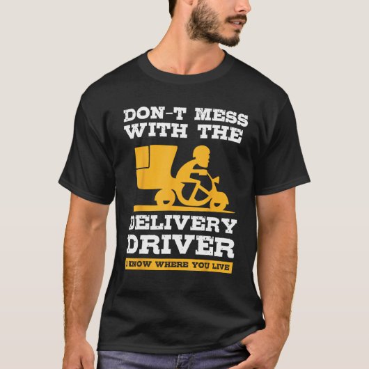 food delivery driver costume for courier service w tシャツ (正面)