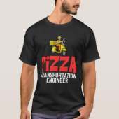 Food Delivery Driver Delivering Pizza Courier Than Tシャツ (正面)