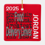 Food Delivery Driver Extraordinaire CUSTOM セラミックオーナメント (裏面)