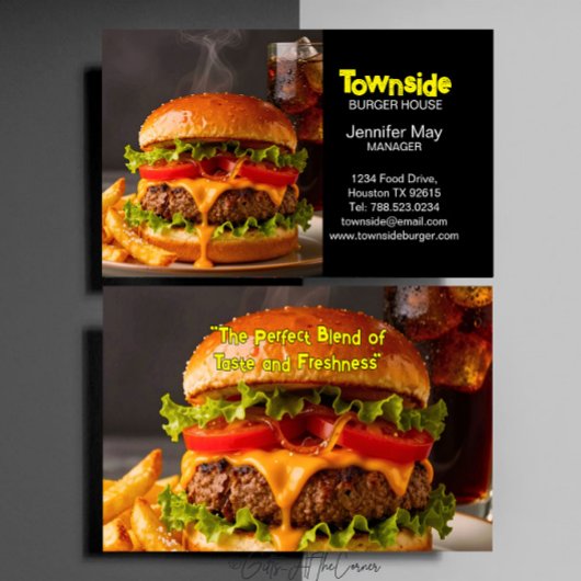 Food Diner Beef Bacon Egg Burger House Restaurant 名刺