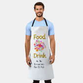 Food Drink At Restaurant Bar Or Pub White  エプロン (着用した状態)