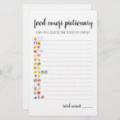 Food Emoji Pictionaryゲームのクイズと回答 (正面/裏面)
