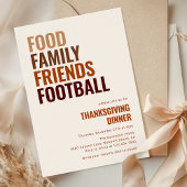 Food Family Friends Football Thanksgiving Dinner 招待状
