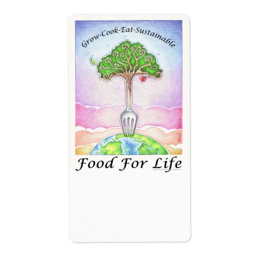 FOOD FOR LIFE - 持続可能な成長、調理、食事 ラベル (正面)