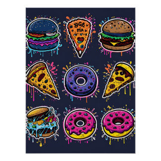 Food Frenzy: Graffiti Comfort Food ポスター
